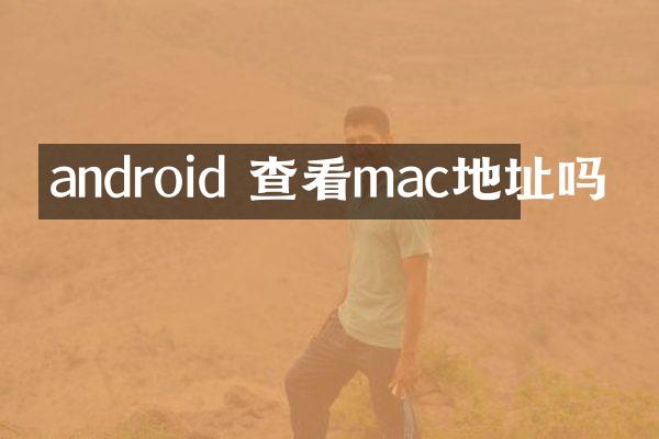 android 查看mac地址吗