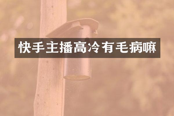 快手主播高冷有毛病嘛