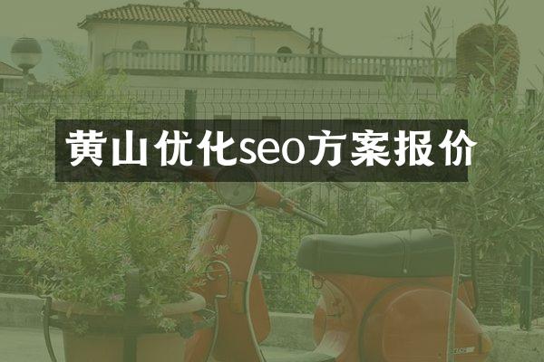黄山优化seo方案报价
