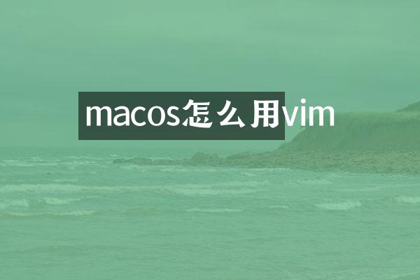 macos怎么用vim