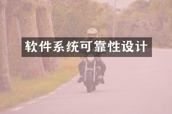 软件系统可靠性设计
