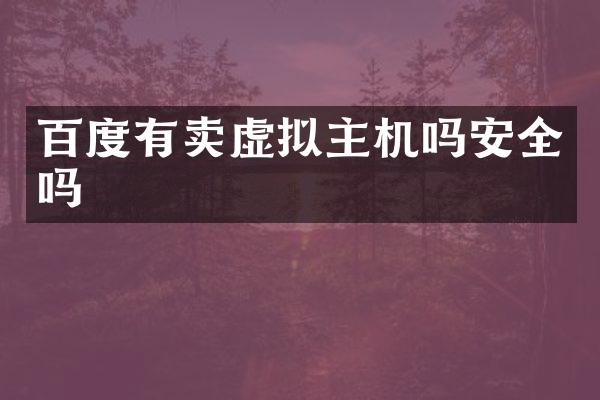 百度有卖虚拟主机吗安全吗