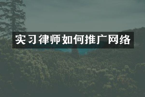 实习律师如何推广网络