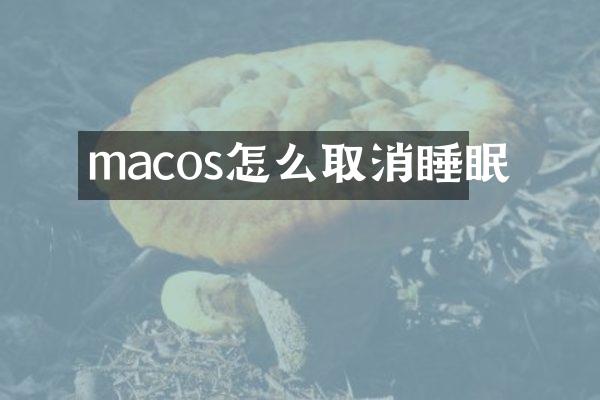 macos怎么取消睡眠
