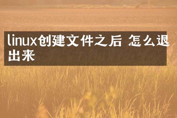 linux创建文件之后 怎么退出来