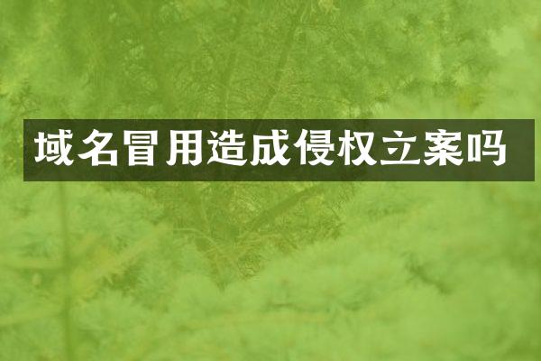 域名冒用造成侵权立案吗