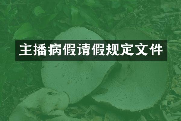 主播病假请假规定文件