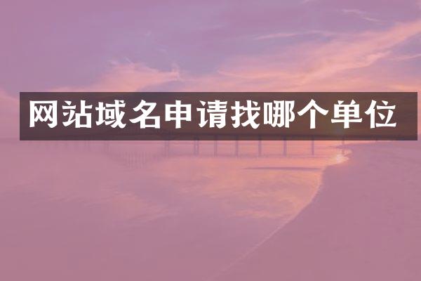 网站域名申请找哪个单位
