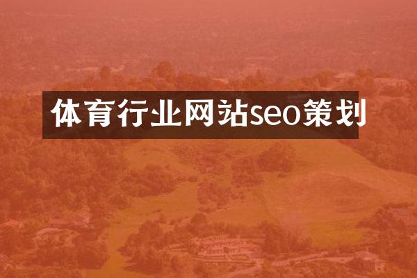 体育行业网站seo策划