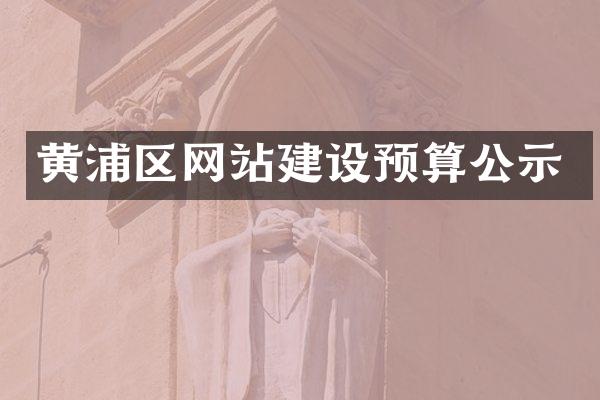 黄浦区网站建设预算公示