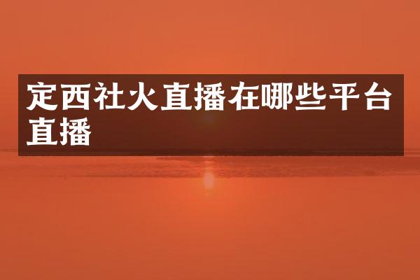定西社火直播在哪些平台直播