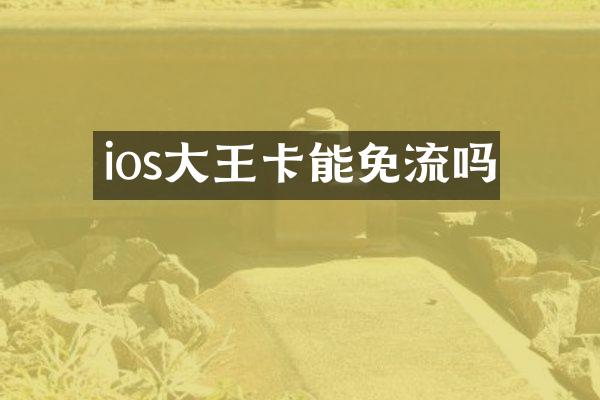 ios大王卡能免流吗