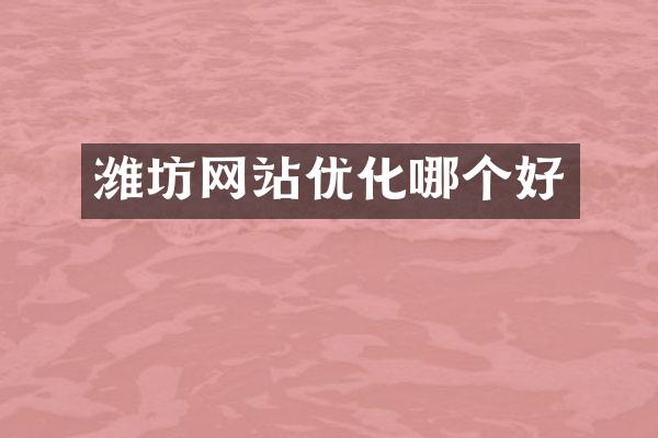 潍坊网站优化哪个好