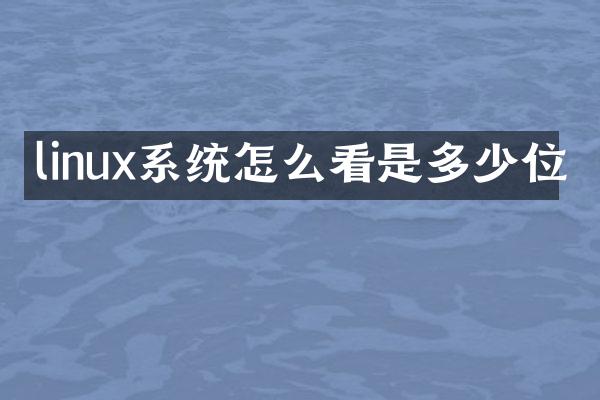 linux系统怎么看是多少位