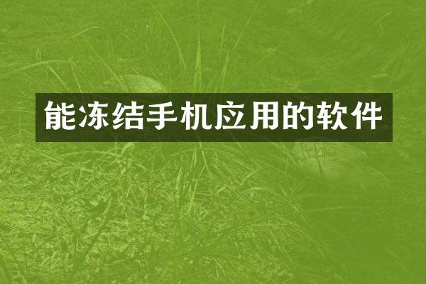 能冻结手机应用的软件