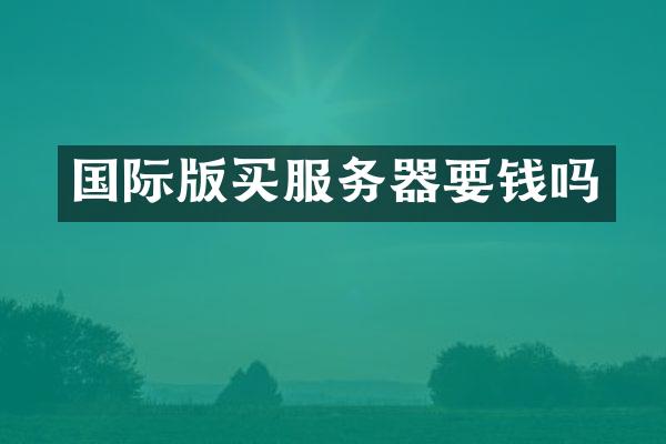 国际版买服务器要钱吗