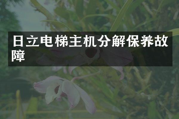 日立电梯主机分解保养故障