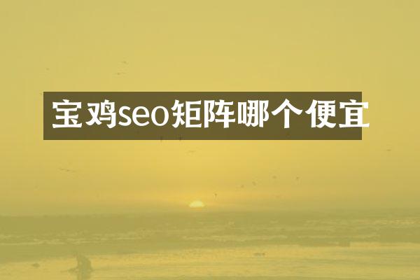 宝鸡seo矩阵哪个便宜