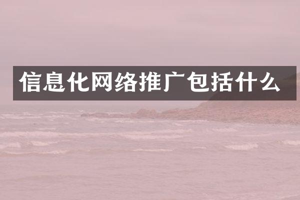 信息化网络推广包括什么