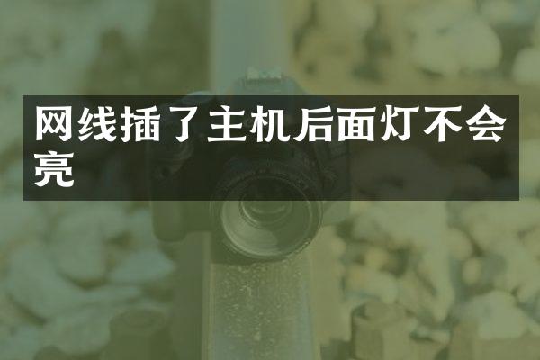 网线插了主机后面灯不会亮