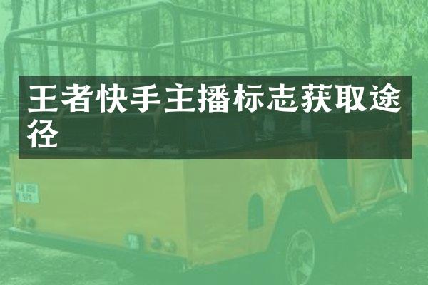 王者快手主播标志获取途径