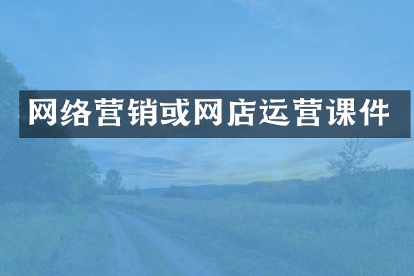 网络营销或网店运营课件