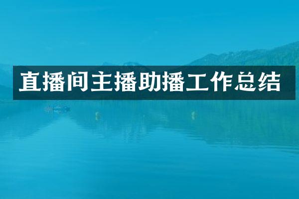 直播间主播助播工作总结