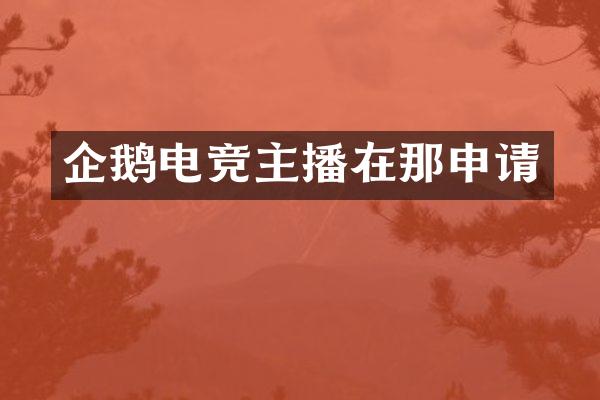 企鹅电竞主播在那申请