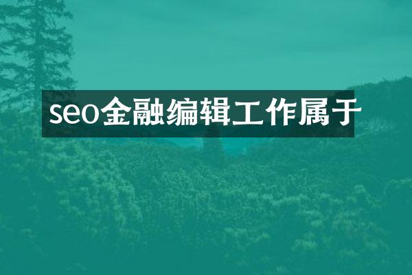 seo金融编辑工作属于