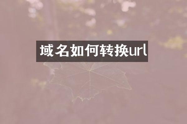 域名如何转换url