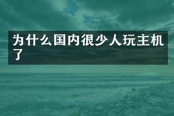 为什么国内很少人玩主机了