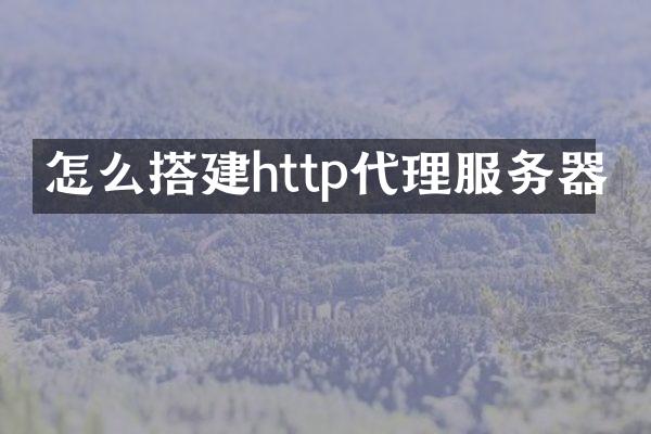 怎么搭建http代理服务器