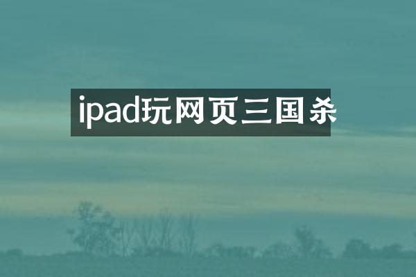 ipad玩网页三国杀