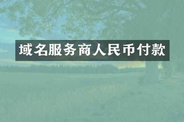 域名服务商人民币付款