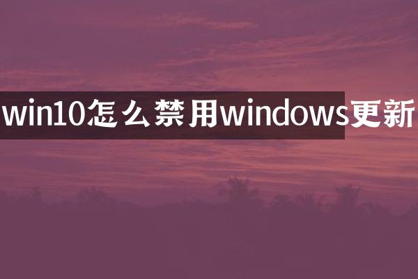 win10怎么禁用windows更新