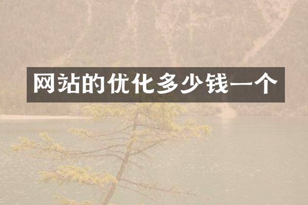 网站的优化多少钱一个