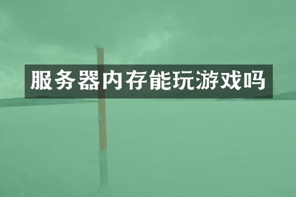服务器内存能玩游戏吗
