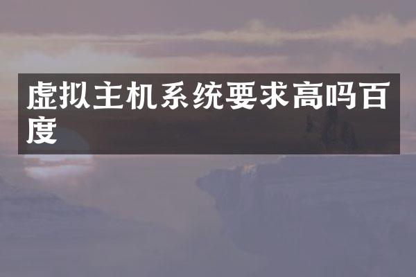 虚拟主机系统要求高吗百度