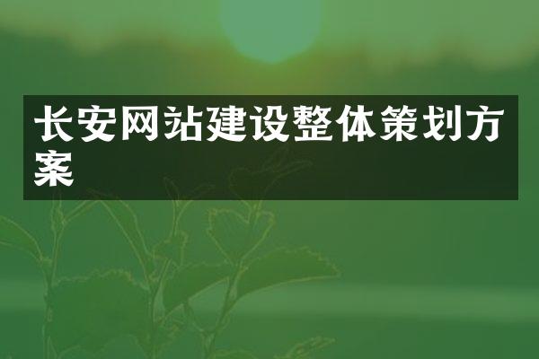 长安网站建设整体策划方案