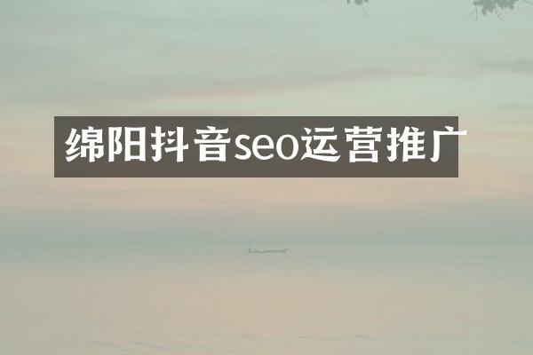 绵阳抖音seo运营推广