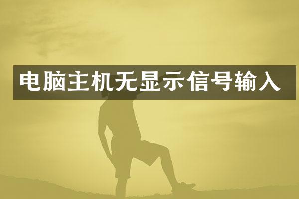 电脑主机无显示信号输入