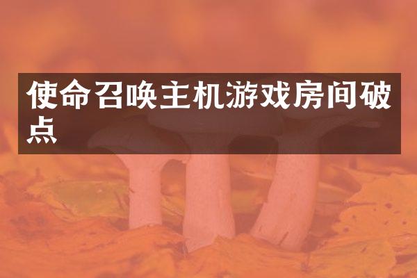 使命召唤主机游戏房间破点