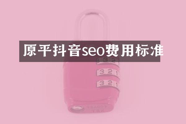 原平抖音seo费用标准