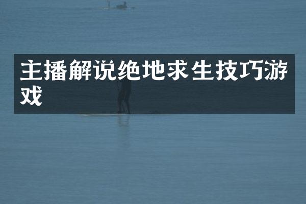 主播解说绝地求生技巧游戏