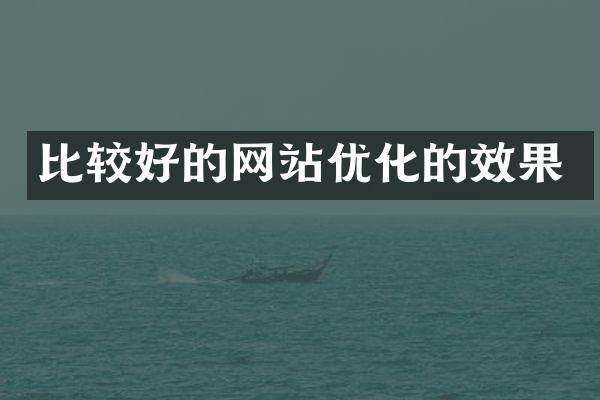比较好的网站优化的效果