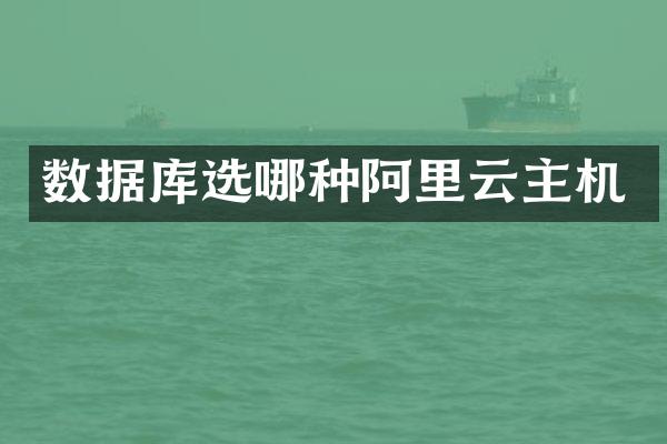 数据库选哪种阿里云主机