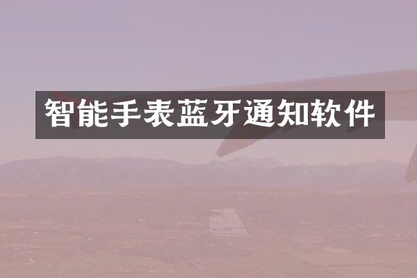 智能手表蓝牙通知软件