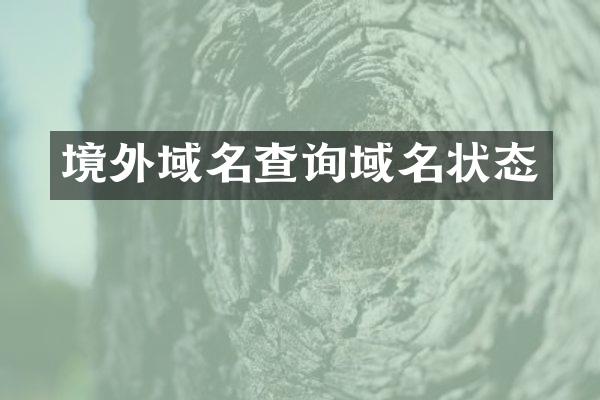 境外域名查询域名状态
