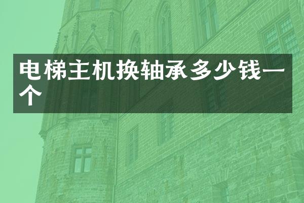 电梯主机换轴承多少钱一个