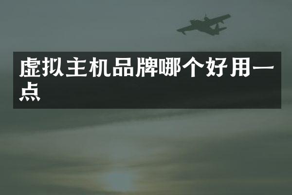 虚拟主机品牌哪个好用一点